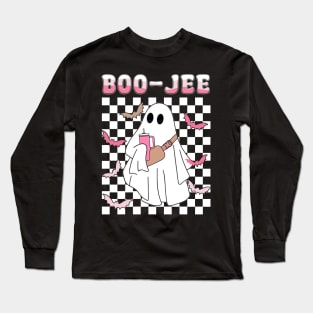 Spooky Season Cute Ghost Halloween Costume Boujee Boo-Jee Long Sleeve T-Shirt